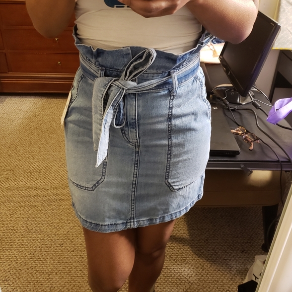 Free People Tie-Waist Denim Skirt - Picture 5 of 7